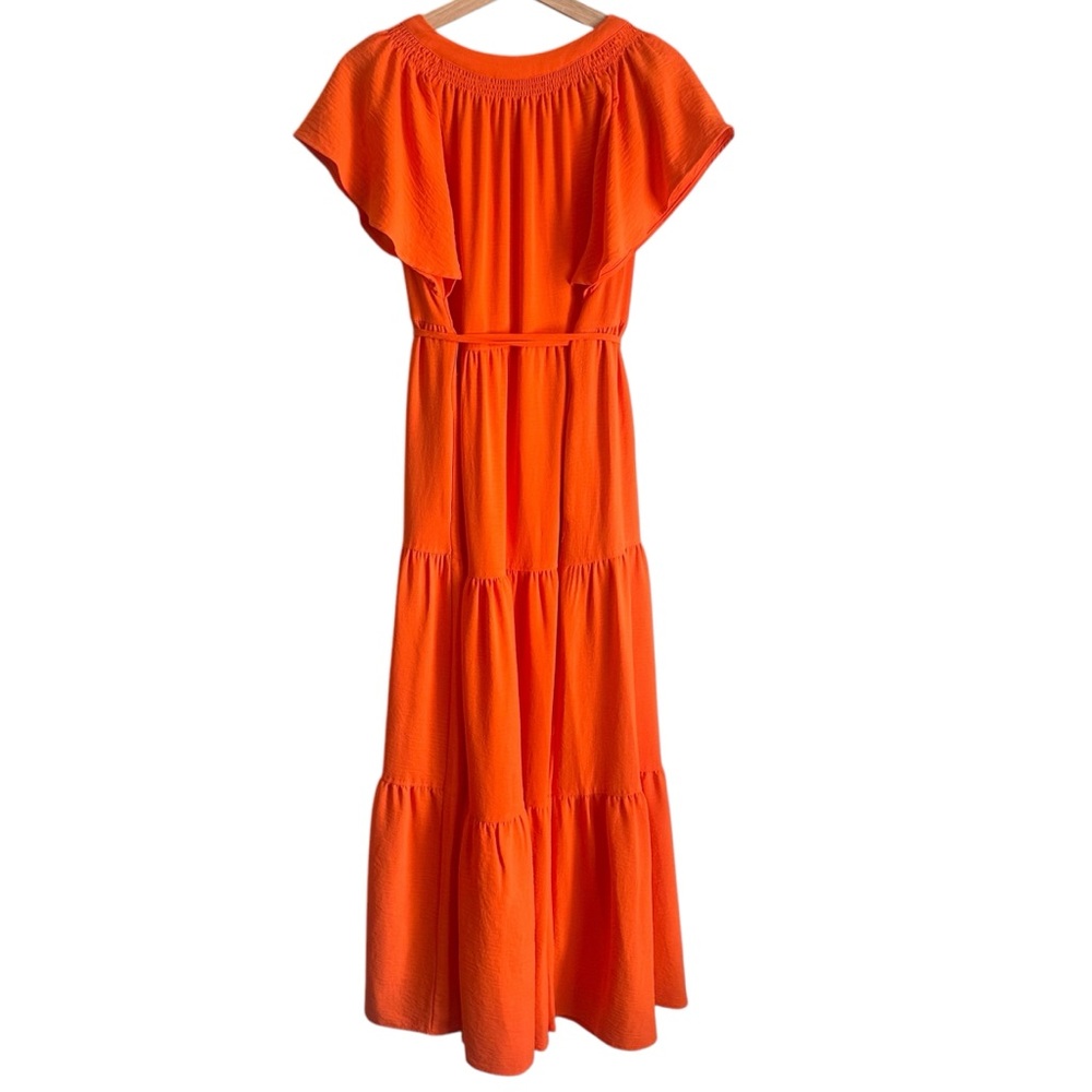 Calvin Klein Flutter Sleeve Tiered A-Line Maxi Dress Size 8 NWT - Picture 2 of 6